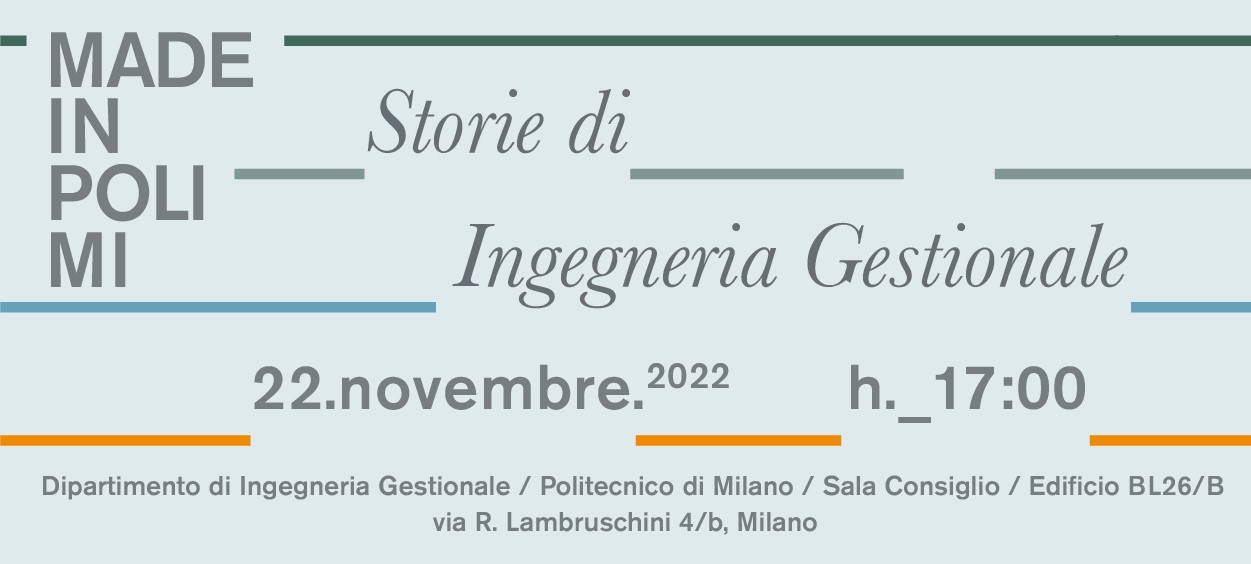 Made in Polimi Storie di Ingegneria Gestionale Politecnico di